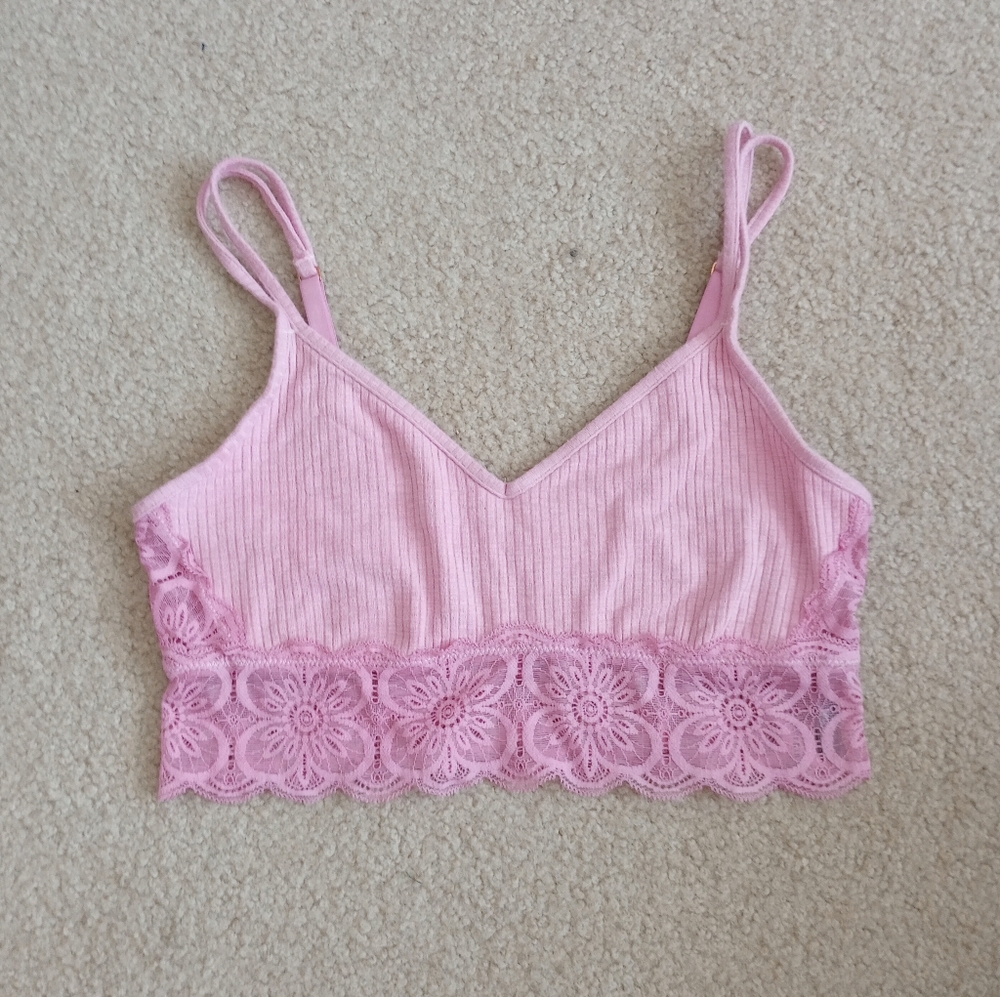 Aerie Pink Lace Bralette